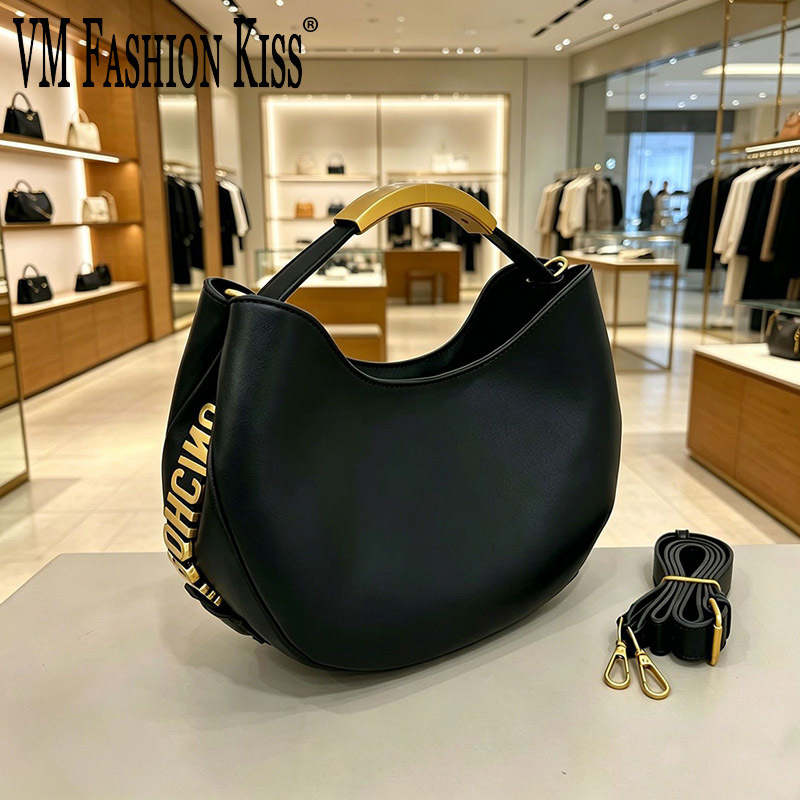 Luxury Bags Tote - Tas Selempang Wanita Demi-cercle dengan Huruf